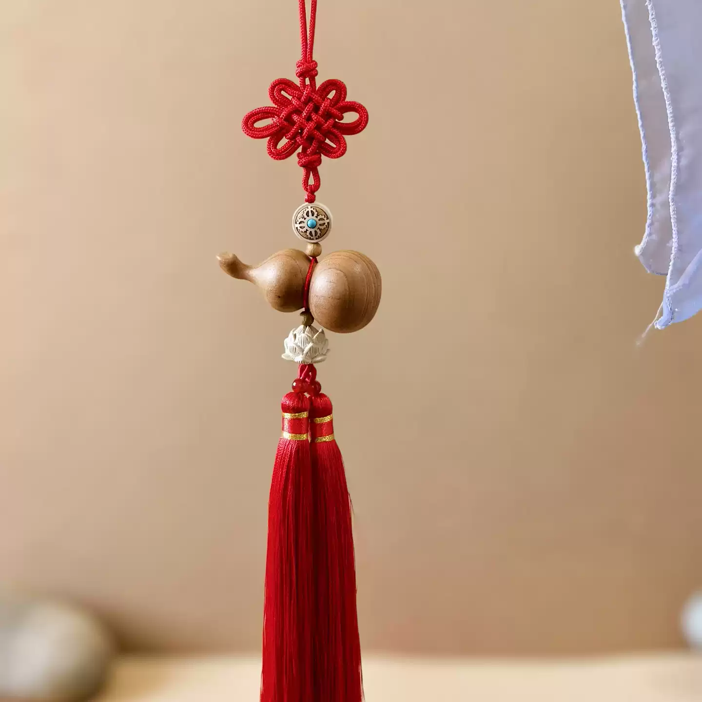 Aged Peach Wood Gourd Charm - Infinite Negative Energy Shield Wall Hanging