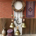 Handmade Witch Bells Protection Charm - Natural Vine & Brass Energy Purifying Hanging for Door, Window & Altar