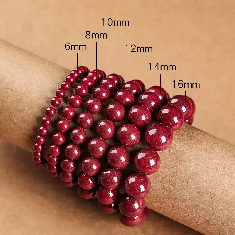 Authentic Cinnabar Crystal Beads Bracelet - High-Vibrational Yang Energy Amulet for Root Chakra Alignment & Spiritual Protection