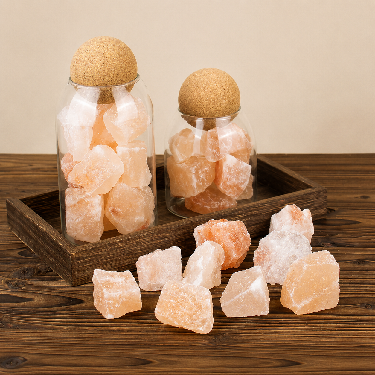Large Crystal Himalayan Pink Salt Jar for Home Energy Cleansing