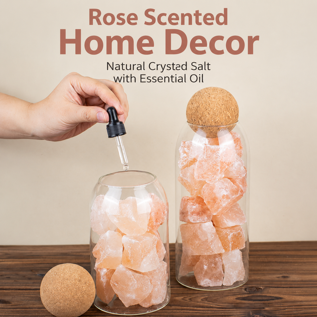 Large Crystal Himalayan Pink Salt Jar for Home Energy Cleansing