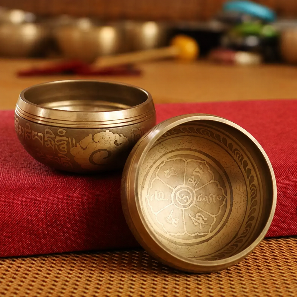Handmade Nepalese Tibetan Singing Bowl Set for Meditation & Sound Healing