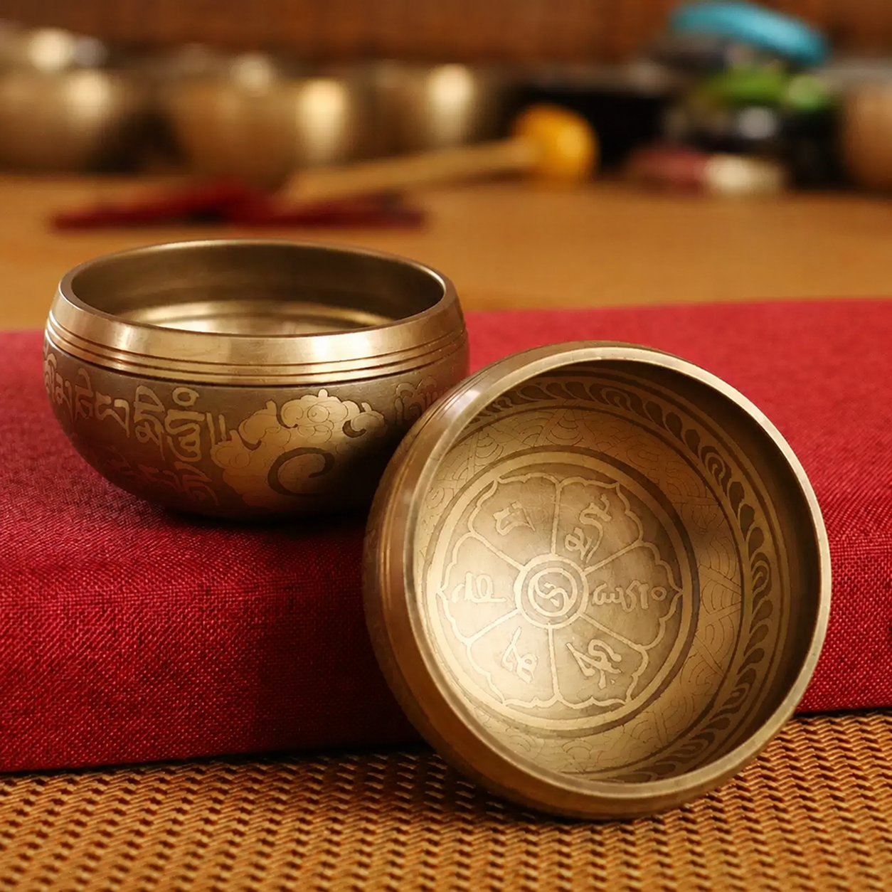 Handmade Nepalese Tibetan Singing Bowl Set for Meditation & Sound Healing