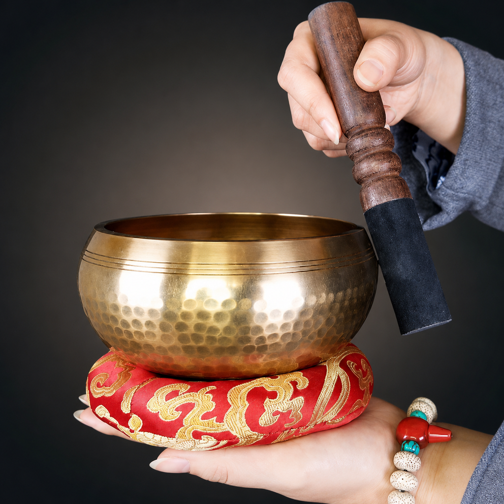 Traditional Tibetan Singing Bowl Set for Meditation, Yoga & Sound Healing