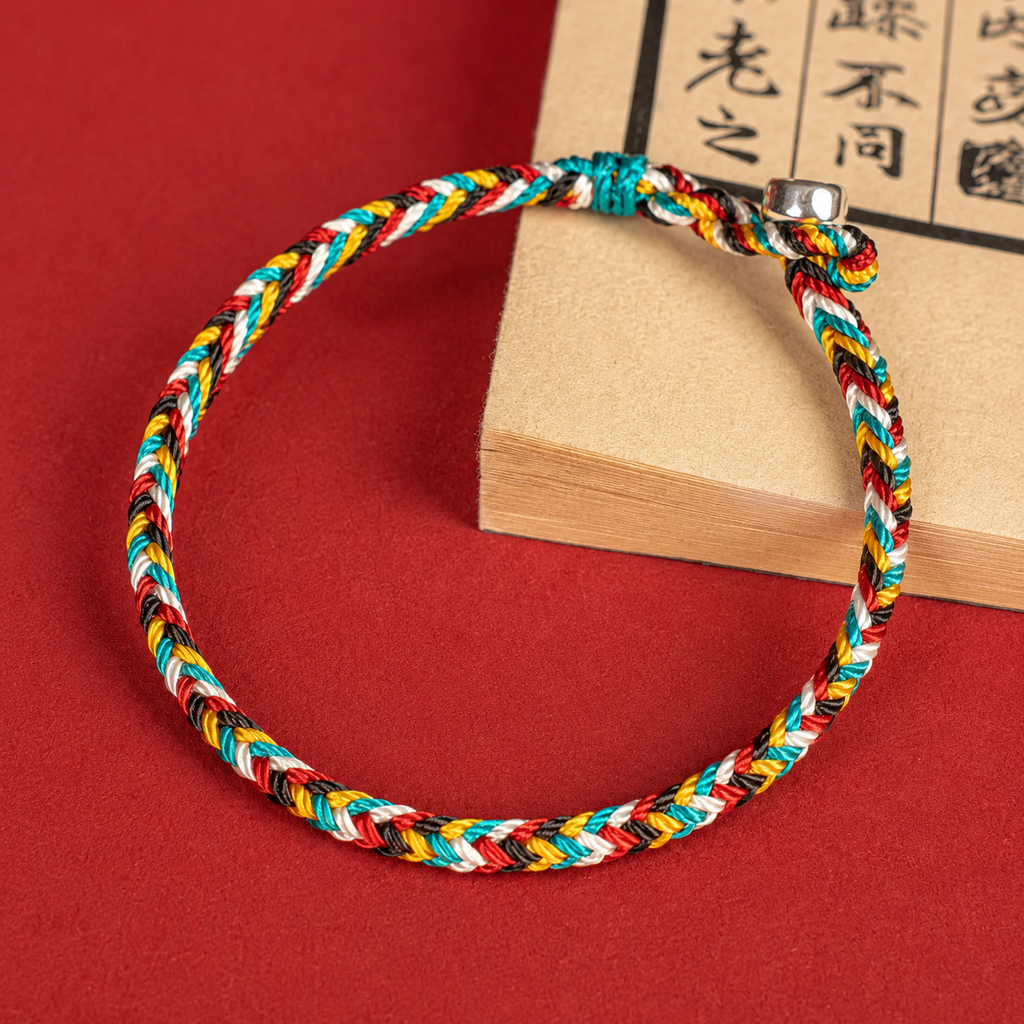 Handmade Five Elements Protection Bracelet - Yin Yang Balance Five-Color Rope