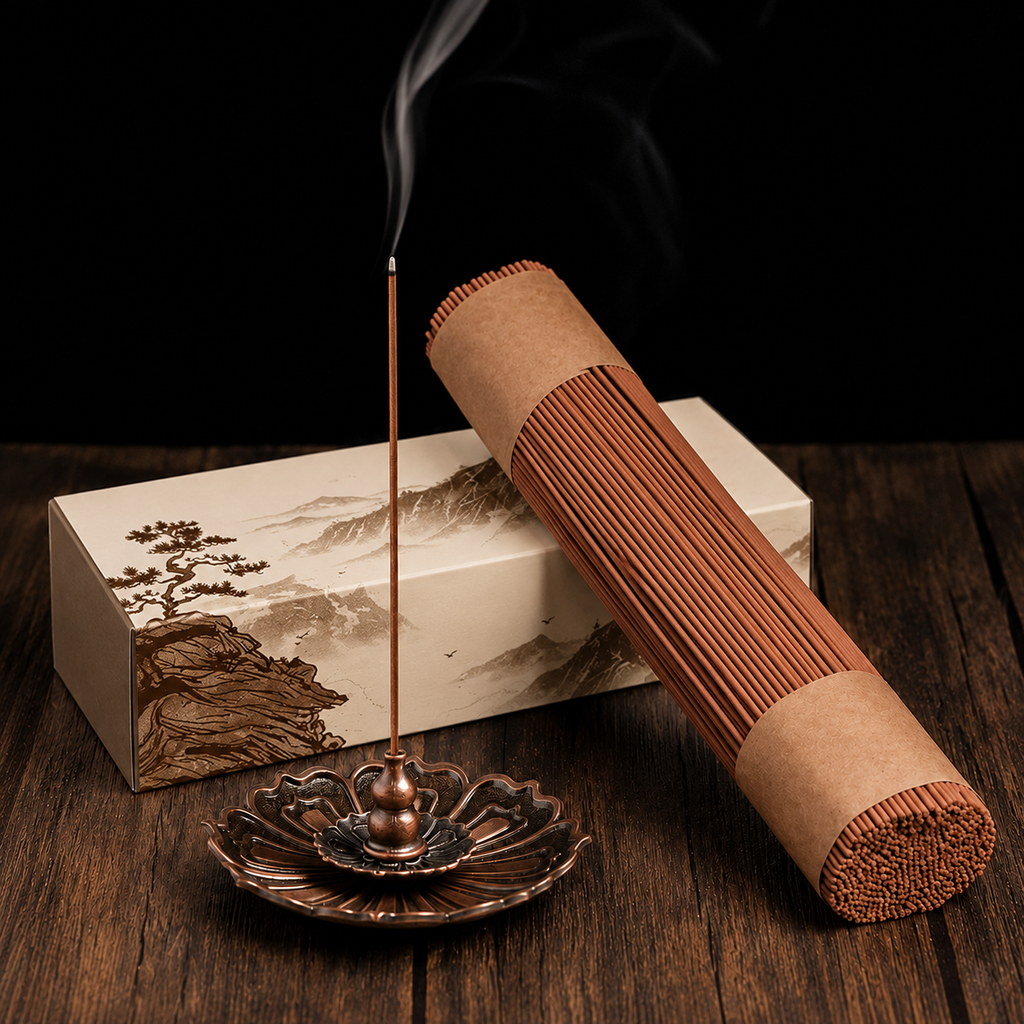 Premium Mysore Sandalwood Incense Sticks with Burner Base - Aged Botanical Blend for Deep Sleep & Mindfulness