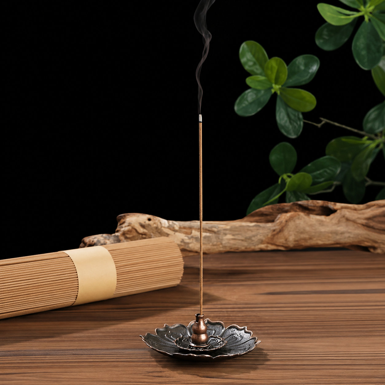 Premium Mysore Sandalwood Incense Sticks with Burner Base - Aged Botanical Blend for Deep Sleep & Mindfulness