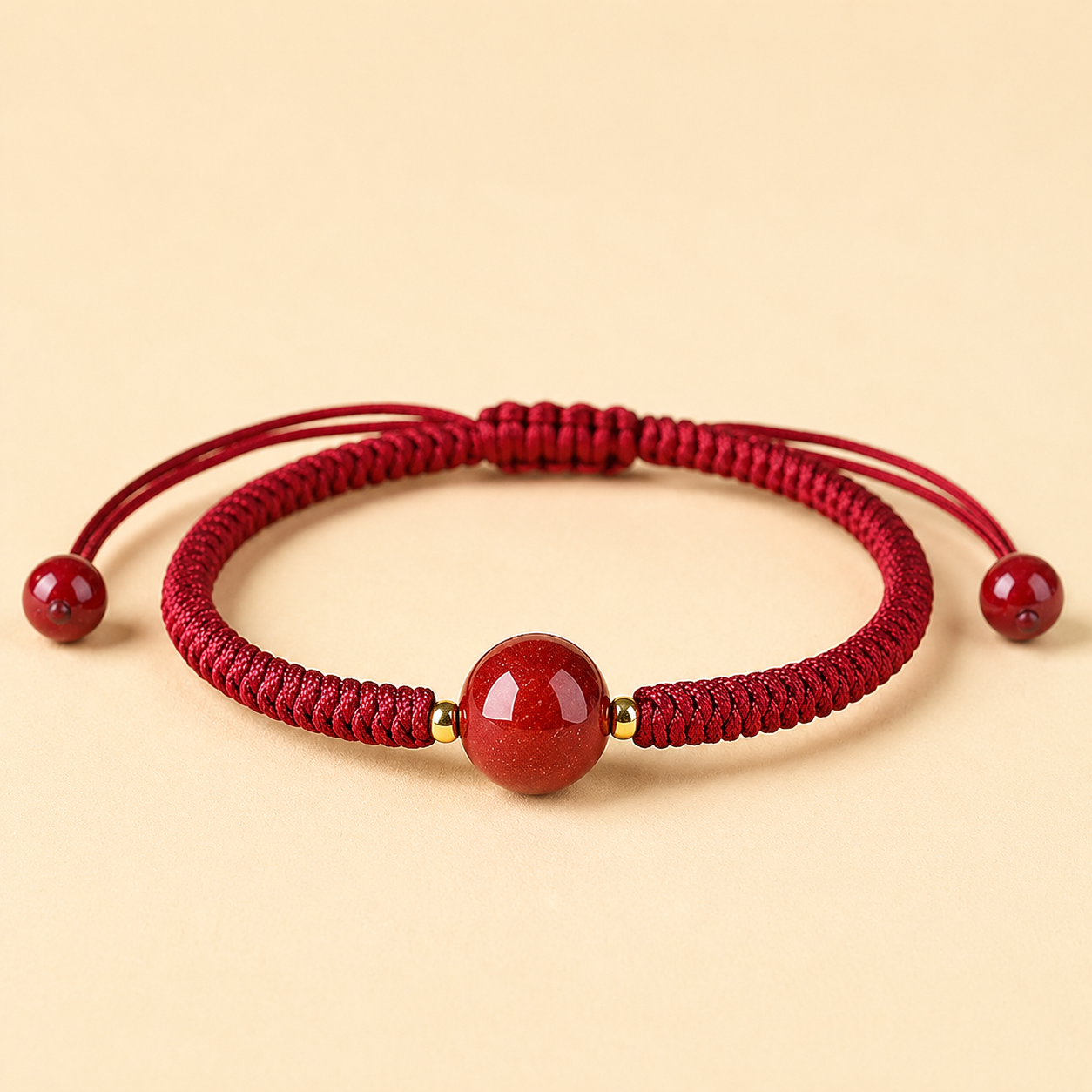 Natural Cinnabar and Red Cord Bracelet - Spiritual Protection Amulet for Warding Off Negative Energy & Aura Shielding