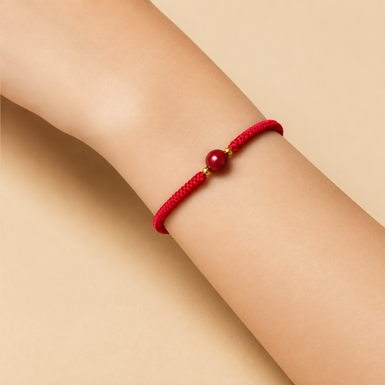 Natural Cinnabar and Red Cord Bracelet - Spiritual Protection Amulet for Warding Off Negative Energy & Aura Shielding