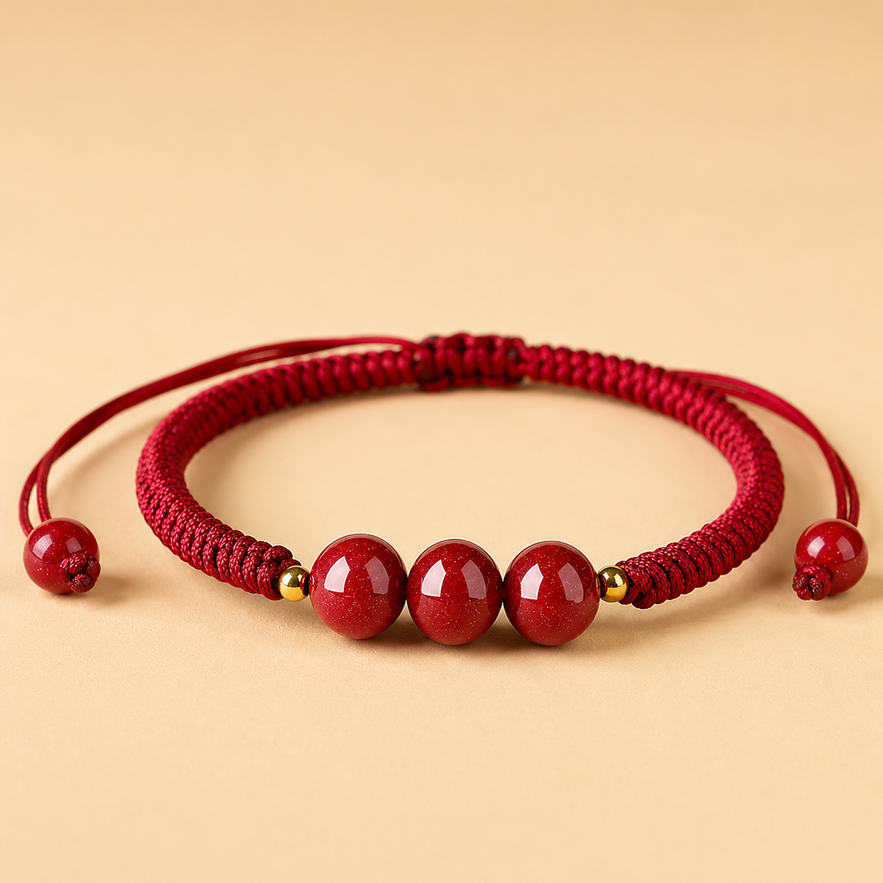 Natural Cinnabar and Red Cord Bracelet - Spiritual Protection Amulet for Warding Off Negative Energy & Aura Shielding