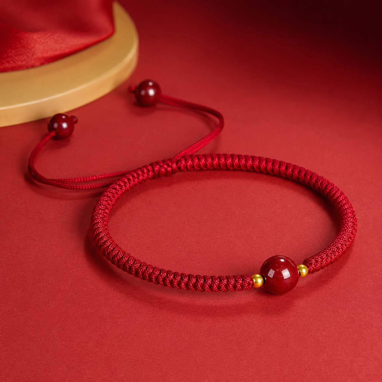 Natural Cinnabar and Red Cord Bracelet - Spiritual Protection Amulet for Warding Off Negative Energy & Aura Shielding