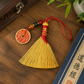 Ancient Ritual Besom Protection Charm - Spiritual Cleansing Broom & Wealth Coin Amulet