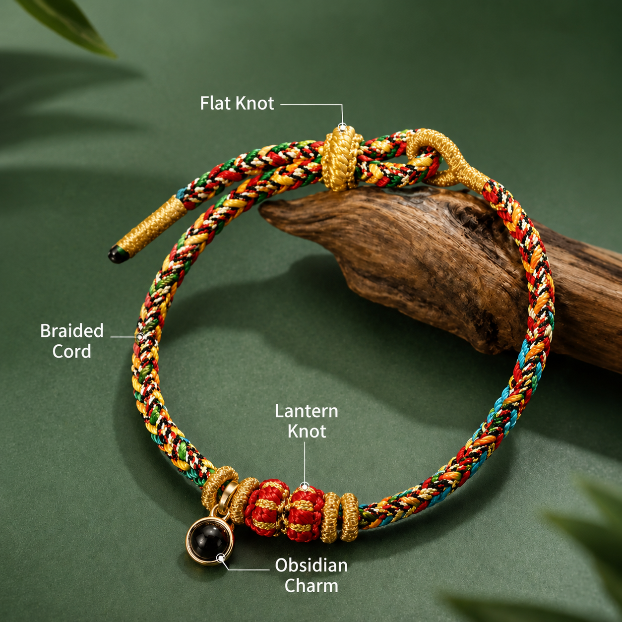 Buddhist Five-Color Cord Bracelet - Five Elements Energy Balancer with Manifestation Eye