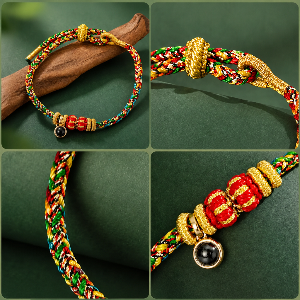Buddhist Five-Color Cord Bracelet - Five Elements Energy Balancer with Manifestation Eye