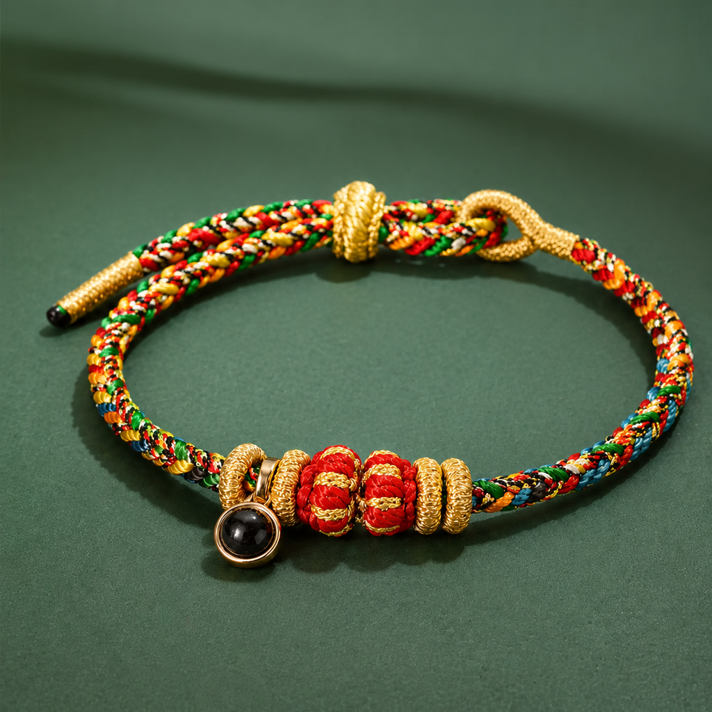 Buddhist Five-Color Cord Bracelet - Five Elements Energy Balancer with Manifestation Eye