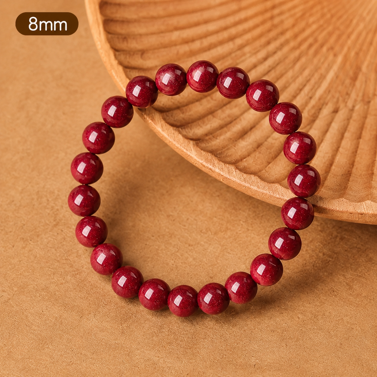 Authentic Cinnabar Crystal Beads Bracelet - High-Vibrational Yang Energy Amulet for Root Chakra Alignment & Spiritual Protection