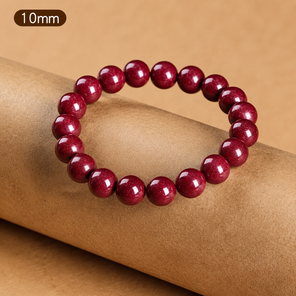 Authentic Cinnabar Crystal Beads Bracelet - High-Vibrational Yang Energy Amulet for Root Chakra Alignment & Spiritual Protection